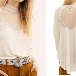 Cream free people tunic size small